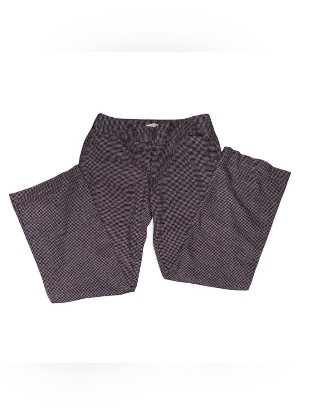 LOFT Women's Micro-Check Dress Trousers in Black and Gray